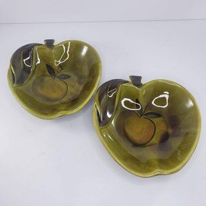 Los Angeles Potteries Apple Bowl Dish Set California USA Mid Century 45